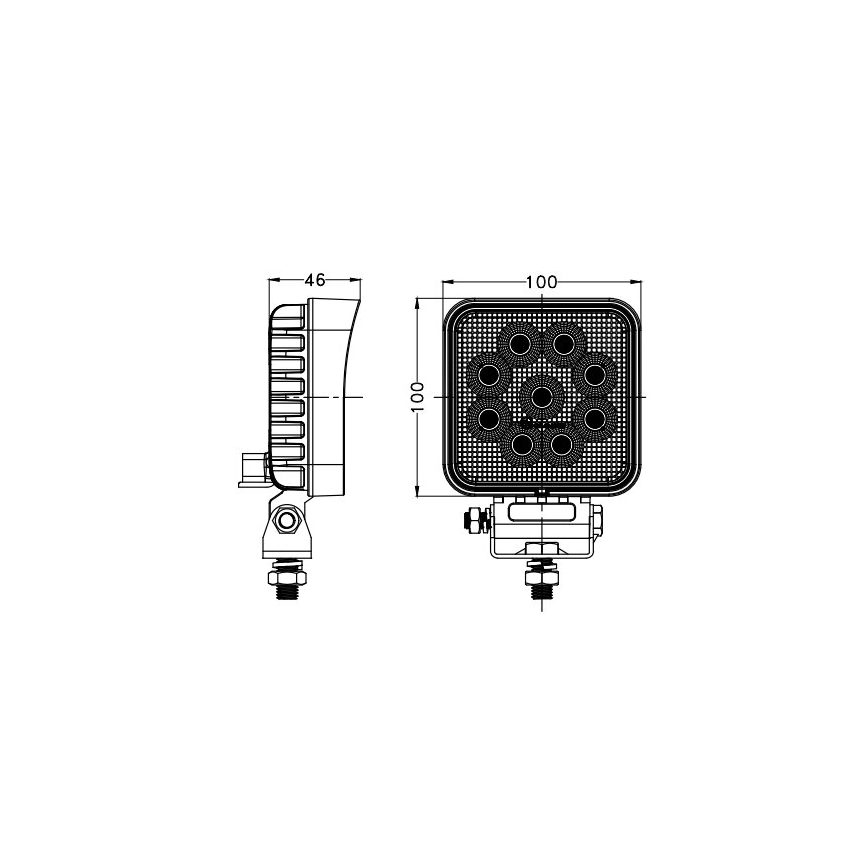 LED Prožektors automašīnai BLACK LED/36W/10-30V IP69 5700K leņķa