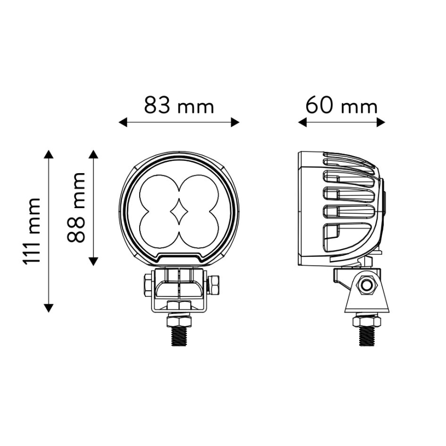 LED Prožektors automašīnai BLACK LED/40W/10-30V IP69 5700K apaļa