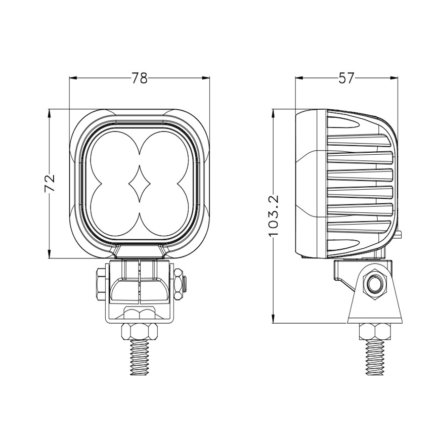 LED Prožektors automašīnai BLACK LED/40W/10-30V IP69 5700K leņķa