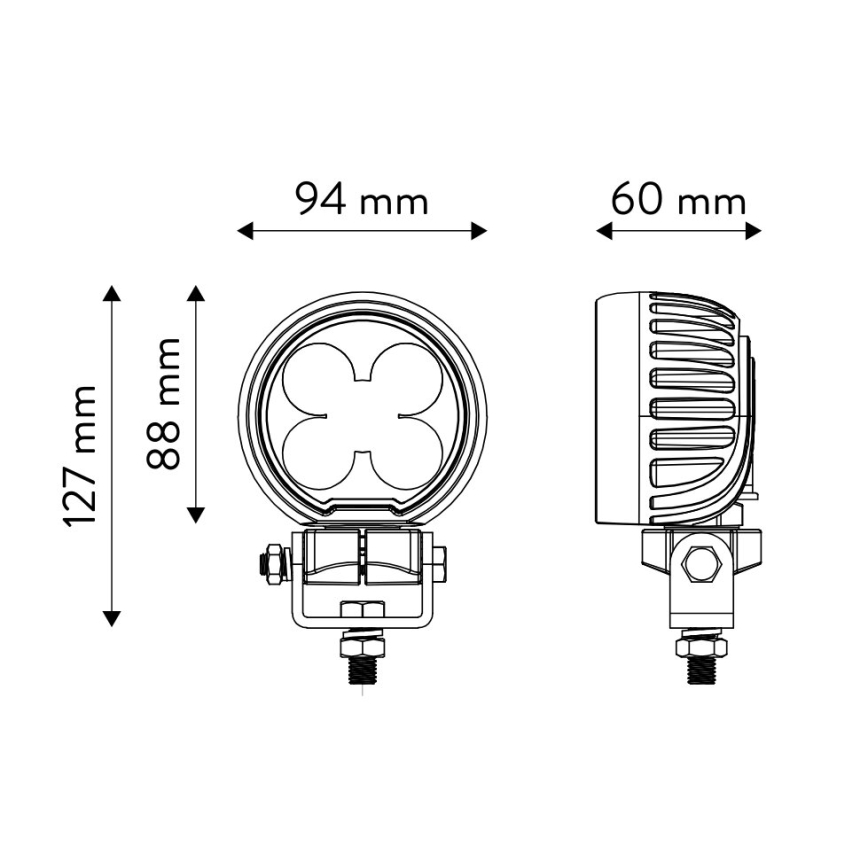 LED Prožektors automašīnai BLACK LED/50W/10-30V IP69 5700K apaļa