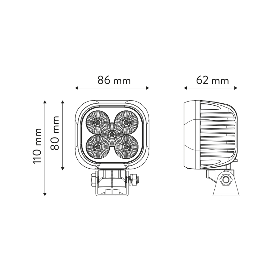LED Prožektors automašīnai BLACK LED/50W/10-30V IP69 5700K leņķa