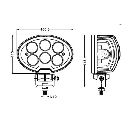 LED Prožektors automašīnai BLACK LED/60W/10-30V IP69 5700K ovāls