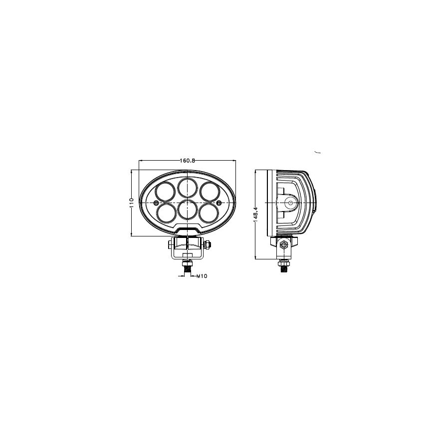 LED Prožektors automašīnai BLACK LED/60W/10-30V IP69 5700K ovāls