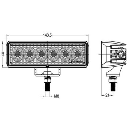 LED Prožektors automašīnai OSRAM LED/24W/10-30V IP68 5700K