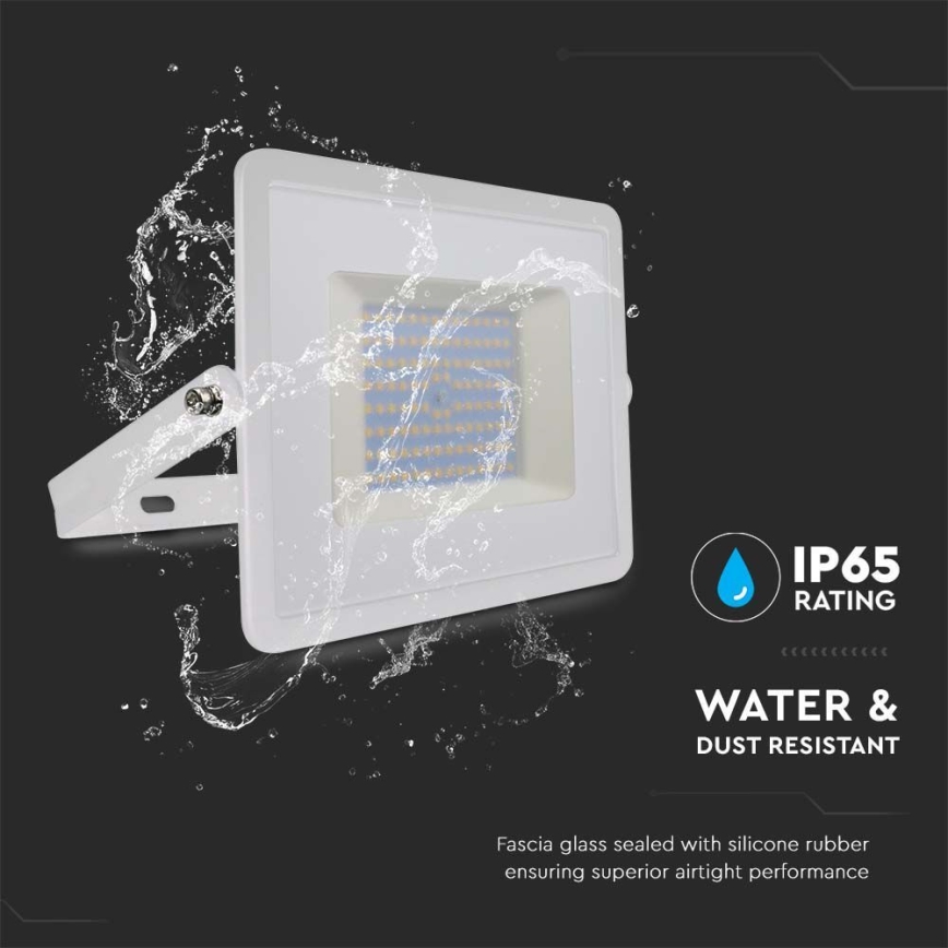 LED Prožektors LED/100W/230V 4000K IP65 balta