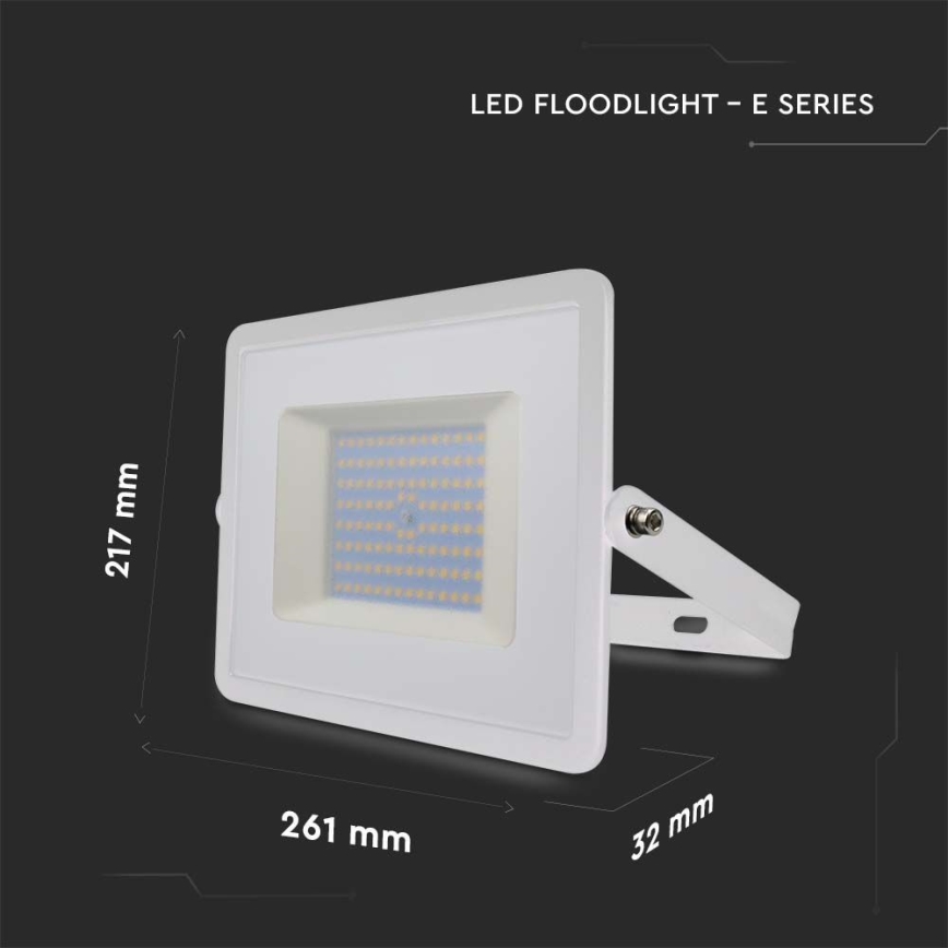 LED Prožektors LED/100W/230V 4000K IP65 balta