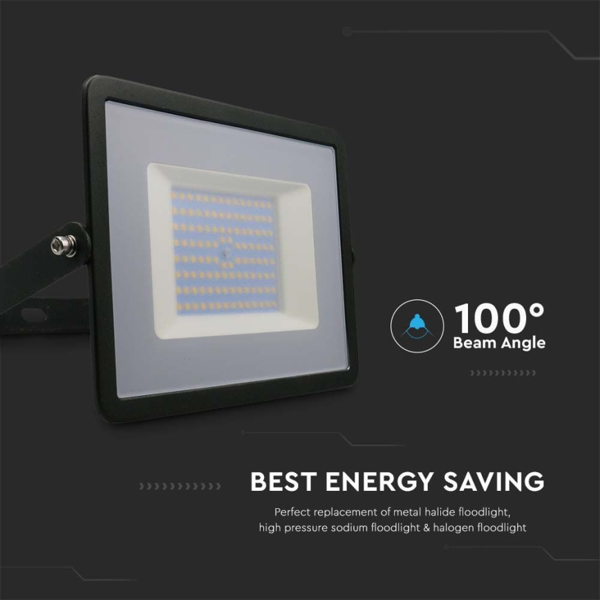 LED Prožektors LED/100W/230V 4000K IP65 melna