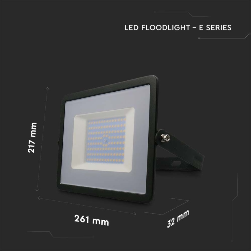 LED Prožektors LED/100W/230V 4000K IP65 melna
