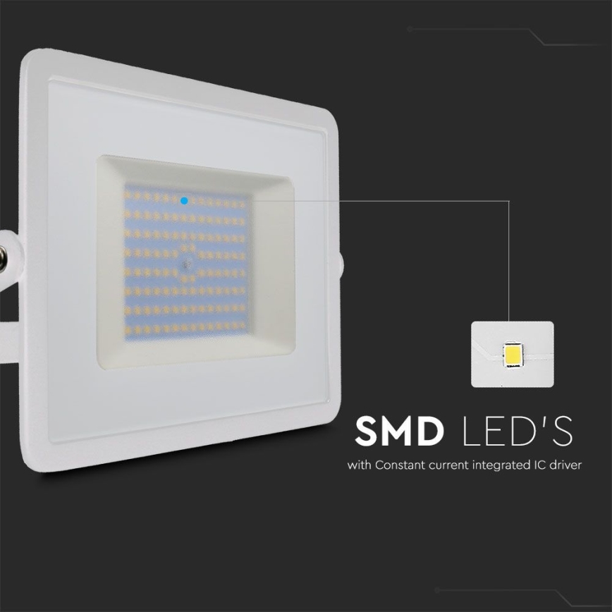LED Prožektors LED/100W/230V 6500K IP65 balta