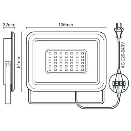 LED Prožektors LED/10W/230V 4000K IP65