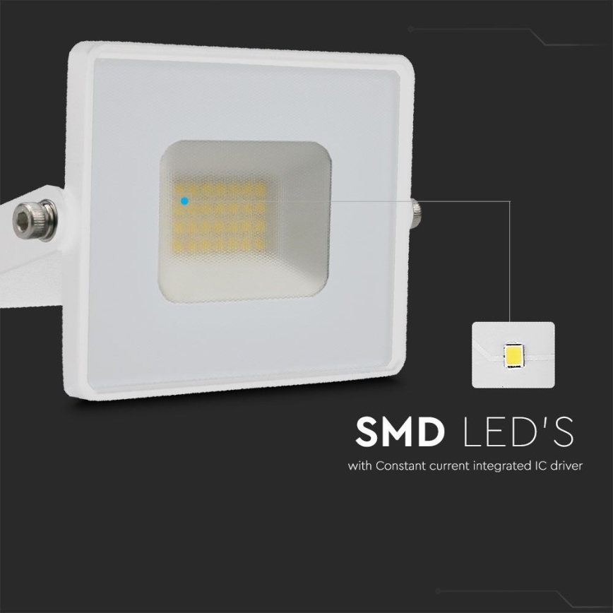 LED Prožektors LED/20W/230V 4000K IP65 balta