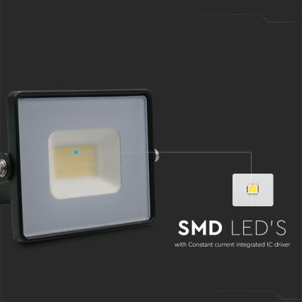LED Prožektors LED/20W/230V 6500K IP65 melna