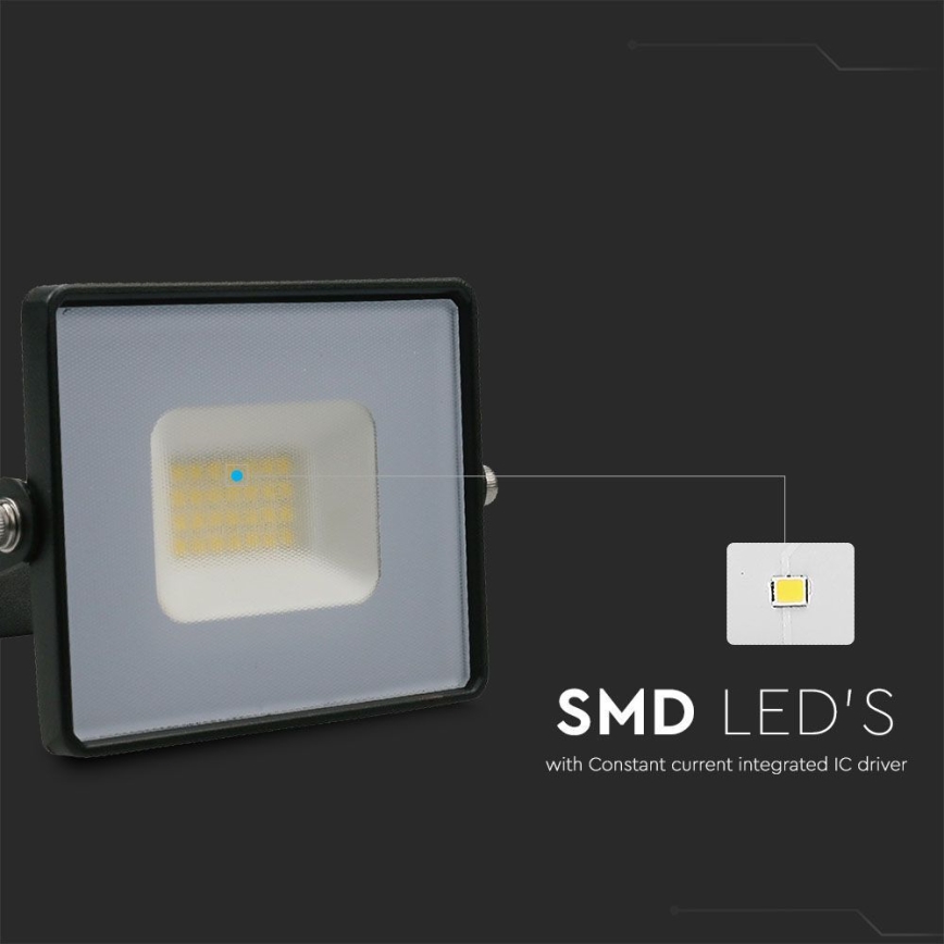 LED Prožektors LED/20W/230V 6500K IP65 melna