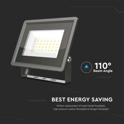 LED Prožektors LED/20W/230V 6500K IP65 melns