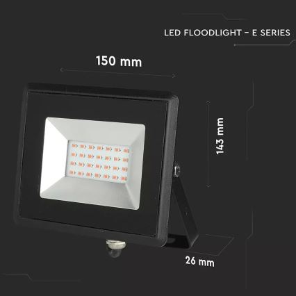 LED Prožektors LED/20W/230V IP65 rozā lampa
