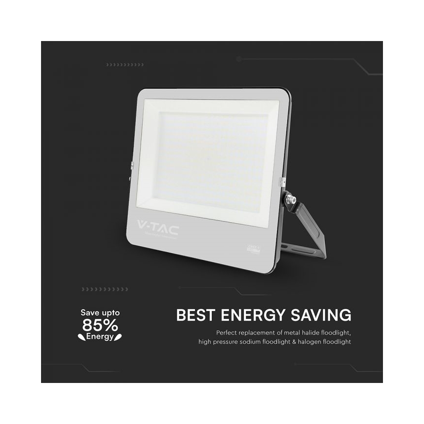 LED prožektors LED/300W/230V 4000K IP65 melns