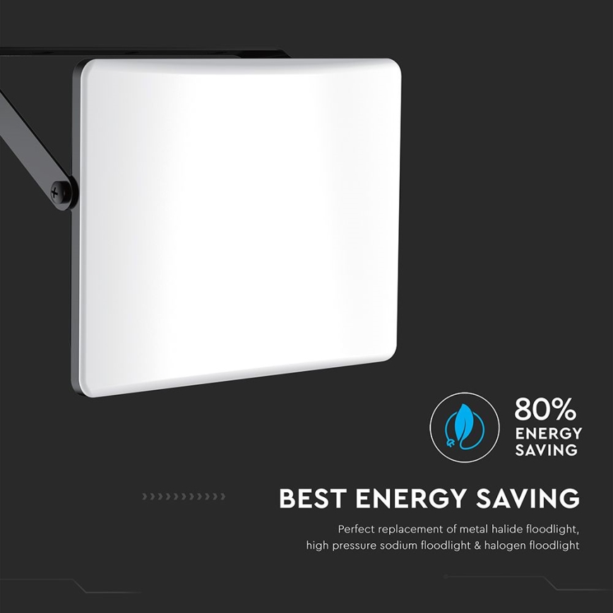 LED Prožektors LED/30W/230V 3000/4000/6500K IP65 melna