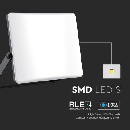 LED Prožektors LED/30W/230V 3000/4000/6500K IP65 melna