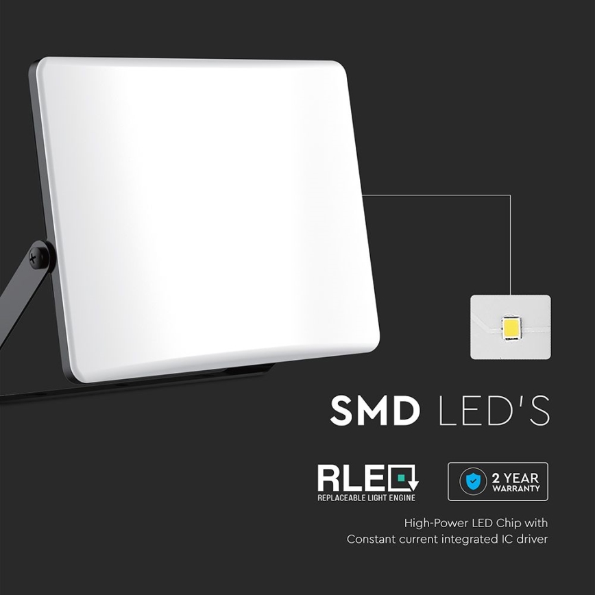 LED Prožektors LED/30W/230V 3000/4000/6500K IP65 melna