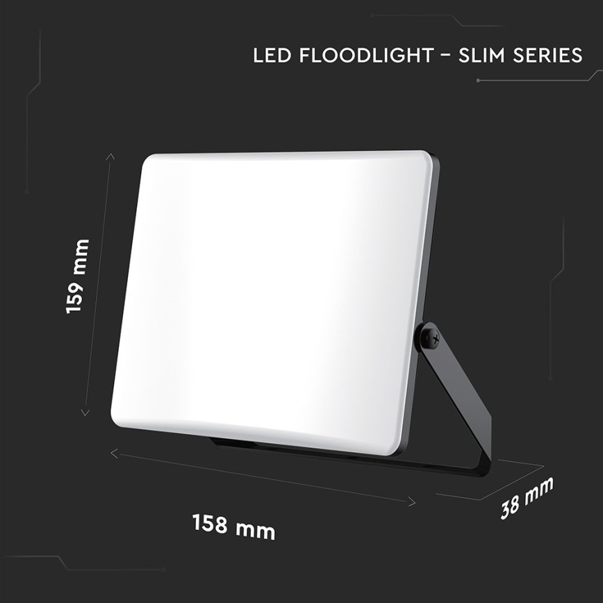 LED Prožektors LED/30W/230V 3000/4000/6500K IP65 melna