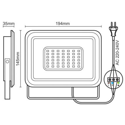 LED Prožektors LED/50W/230V 4000K IP65