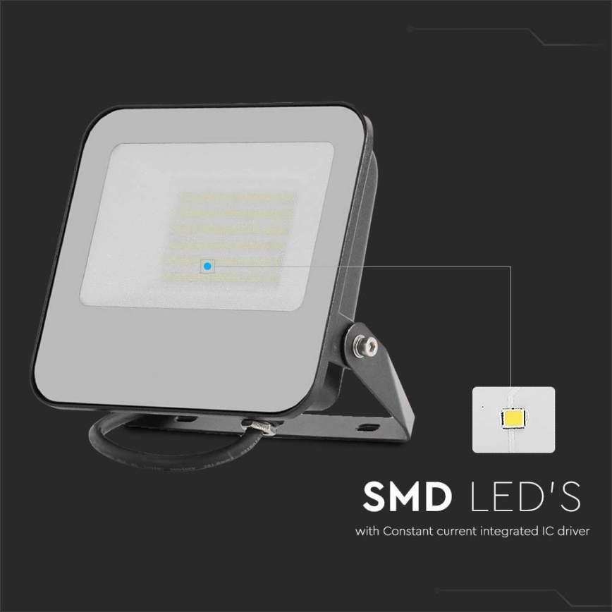 LED Prožektors LED/50W/230V 4000K IP65 melna