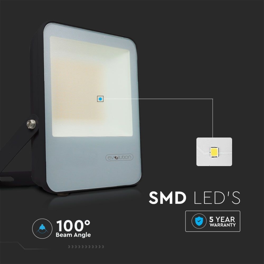 LED Prožektors LED/50W/230V 6400K IP65 melna