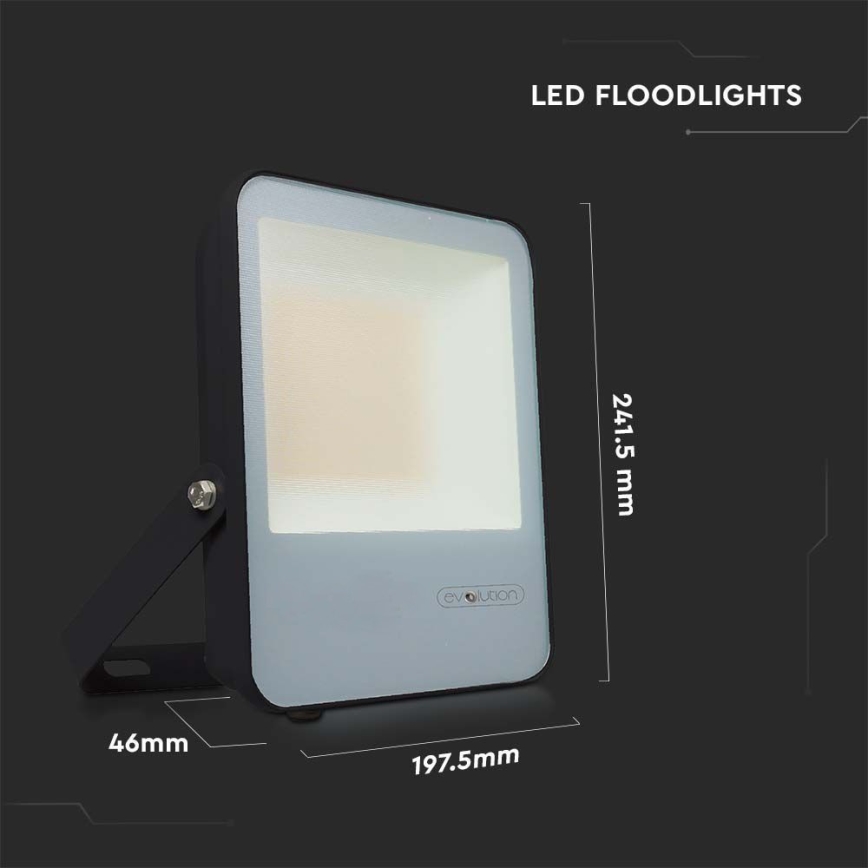 LED Prožektors LED/50W/230V 6400K IP65 melna