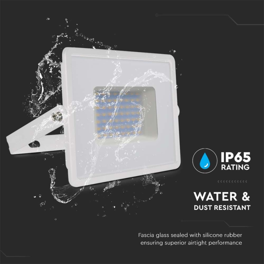 LED Prožektors LED/50W/230V 6500K IP65 balta