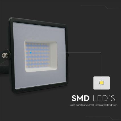 LED Prožektors LED/50W/230V 6500K IP65 melna