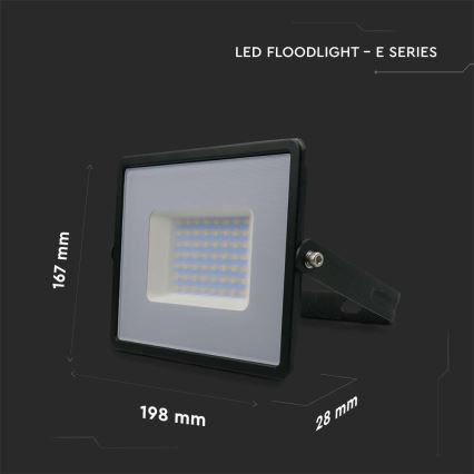 LED Prožektors LED/50W/230V 6500K IP65 melna