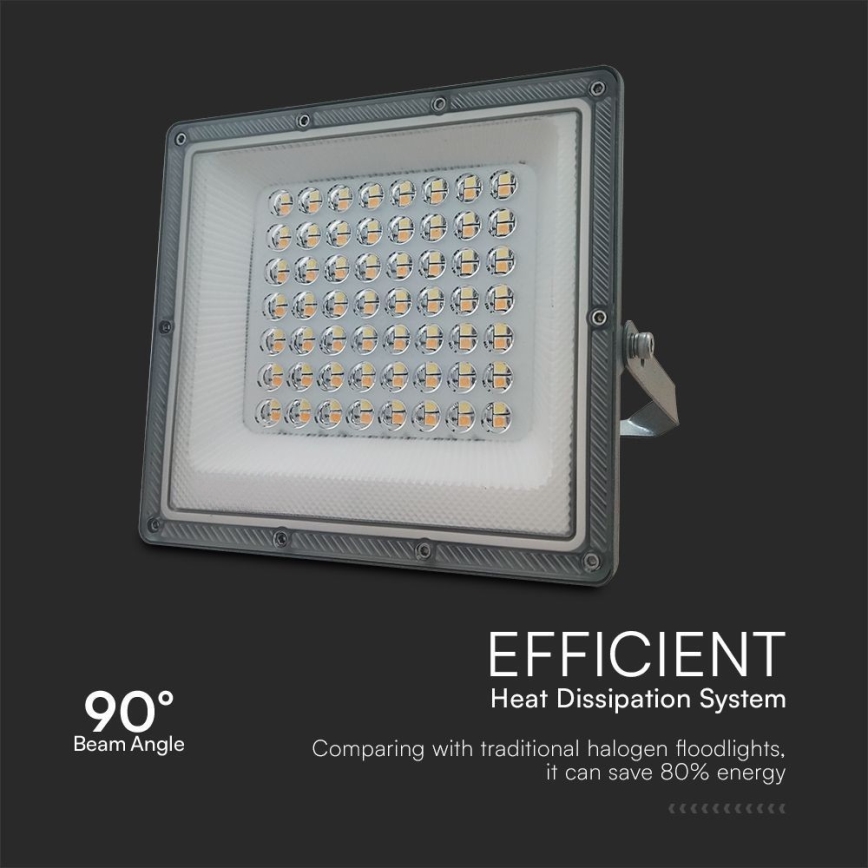 LED Prožektors LED/50W/230V IP65 3000/4000/6500K pelēka