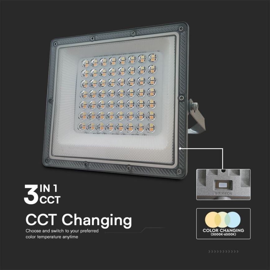 LED Prožektors LED/50W/230V IP65 3000/4000/6500K pelēka