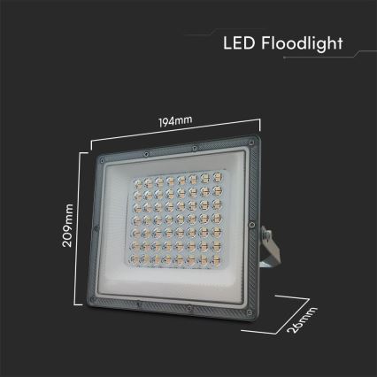 LED Prožektors LED/50W/230V IP65 3000/4000/6500K pelēka