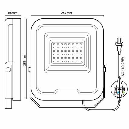 LED Prožektors PROFI LED/100W/180-265V 5000K IP65