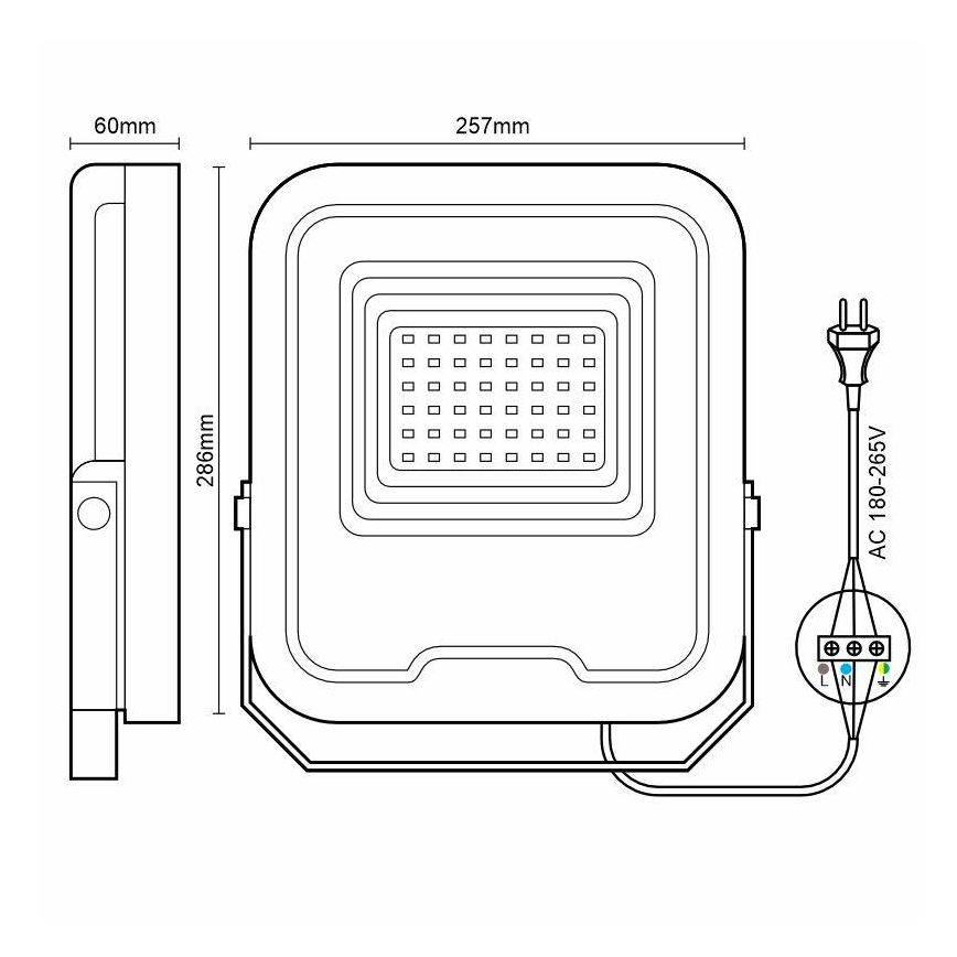 LED Prožektors PROFI LED/100W/180-265V 5000K IP65