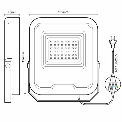 LED Prožektors PROFI LED/30W/180-265V 5000K IP65