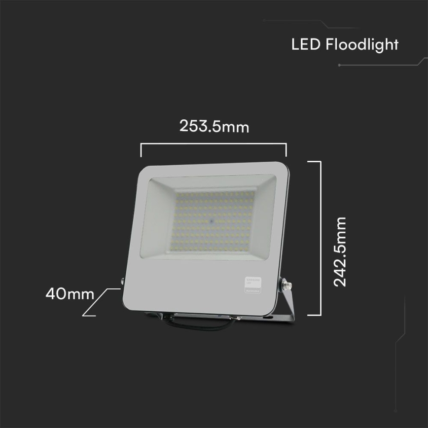 LED Prožektors SAMSUNG CHIP LED/100W/230V 6400K IP65 melna