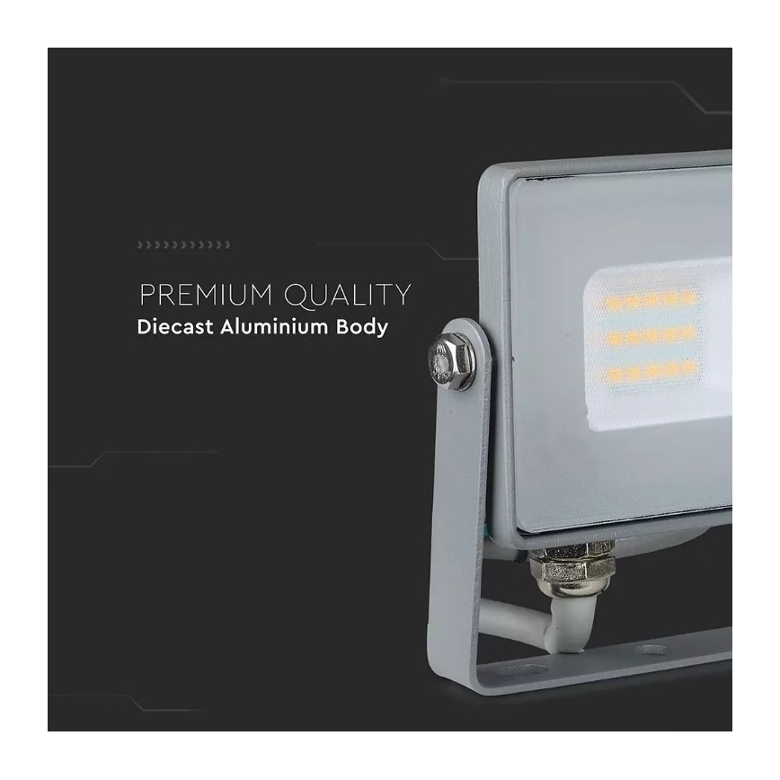 LED Prožektors SAMSUNG CHIP LED/10W/230V IP65 4000K pelēks