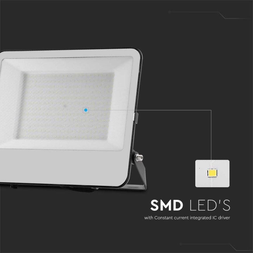 LED Prožektors SAMSUNG CHIP LED/200W/230V 4000K IP65 melna