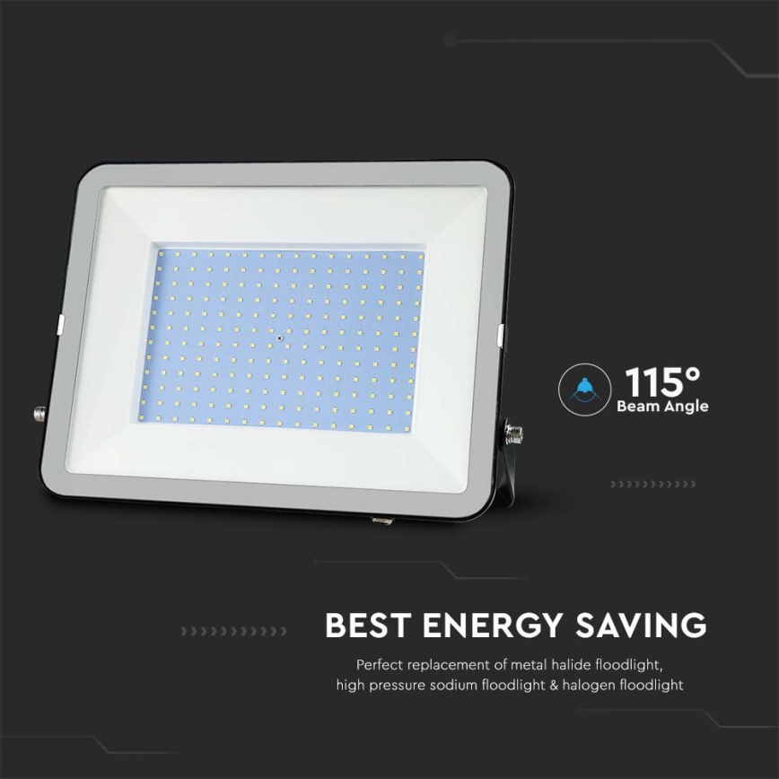 LED Prožektors SAMSUNG CHIP LED/300W/230V 6500K IP65 melna