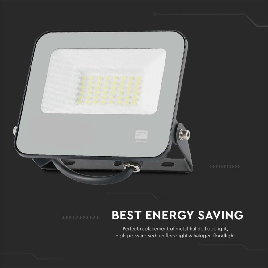 LED Prožektors SAMSUNG CHIP LED/30W/230V 4000K IP65 melna