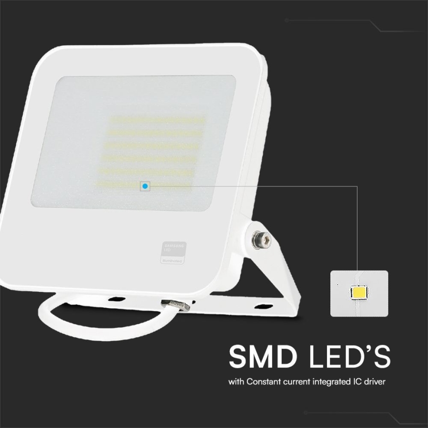 LED Prožektors SAMSUNG CHIP LED/50W/230V 6500K IP65 balta