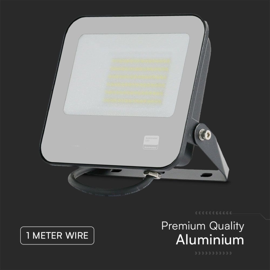 LED Prožektors SAMSUNG CHIP LED/50W/230V 6500K IP65 melna