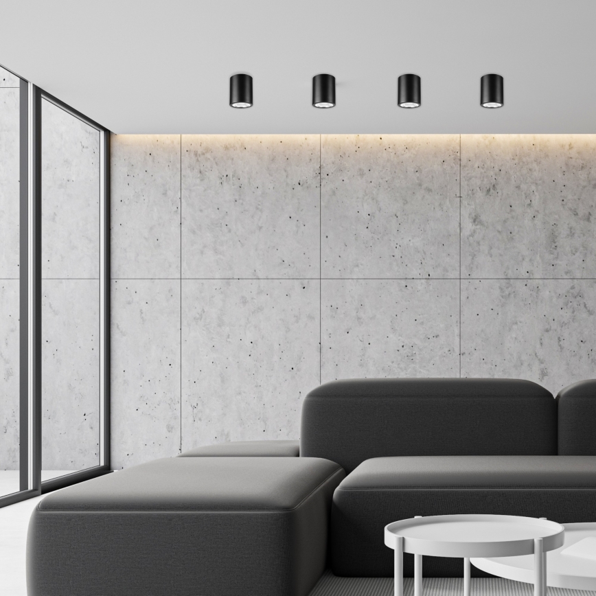LED virsmas gaismeklis TACO 1xE27/15W/230V melns