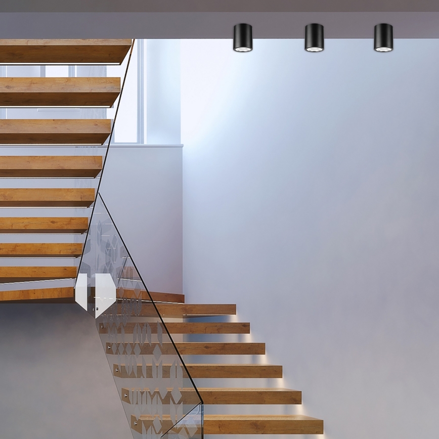 LED virsmas gaismeklis TACO 1xE27/15W/230V melns