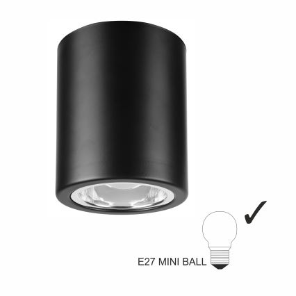 LED virsmas gaismeklis TACO 1xE27/15W/230V melns