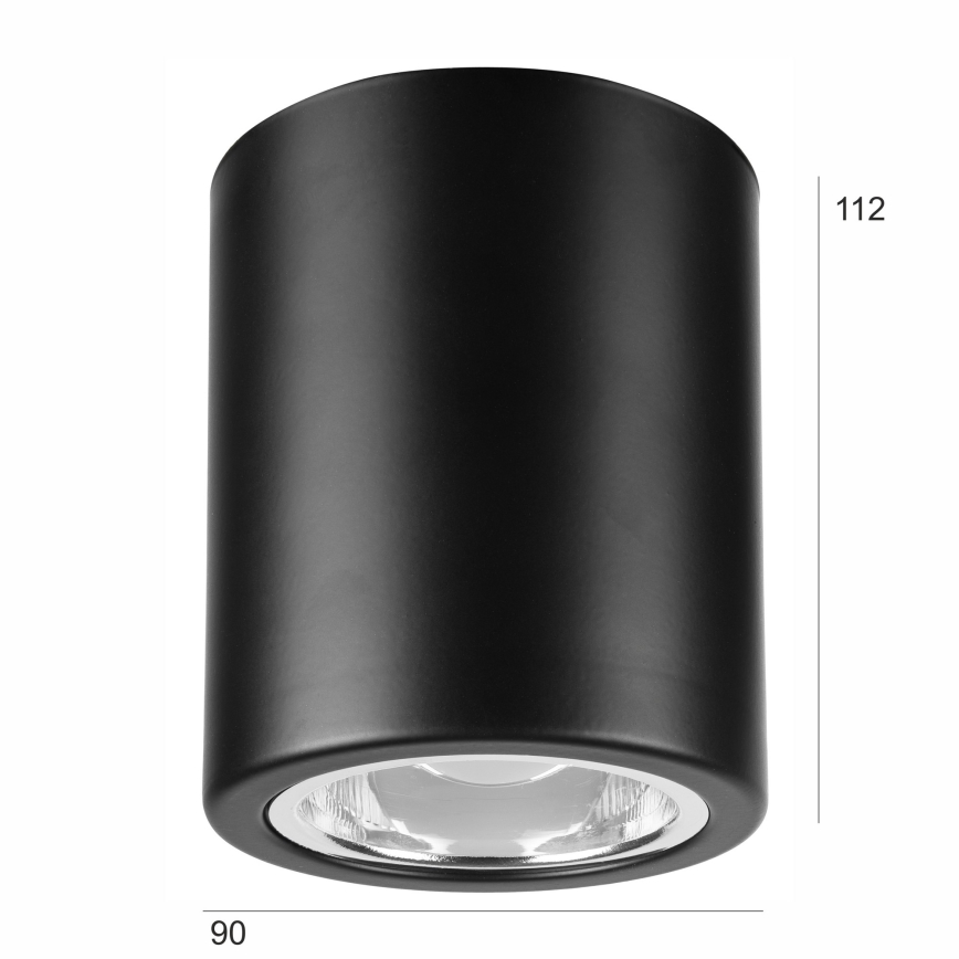 LED virsmas gaismeklis TACO 1xE27/15W/230V melns