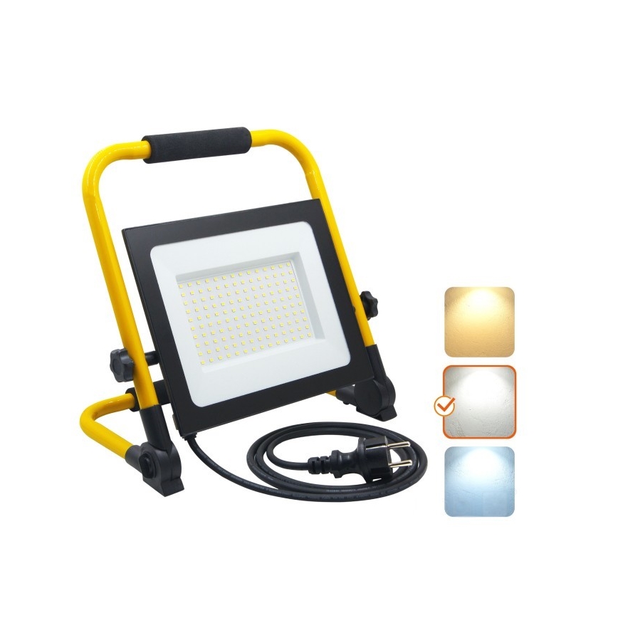 LED Prožektors TIGRA LED/100W/4000K IP54 melna/dzeltena