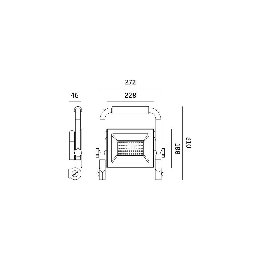 LED Prožektors TIGRA LED/100W/4000K IP54 melna/dzeltena